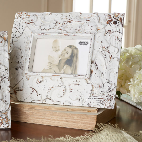 Mud Pie™ White Washed Distressed Antique Inspired Picture Frame & Reviews Wayfair